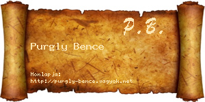 Purgly Bence névjegykártya