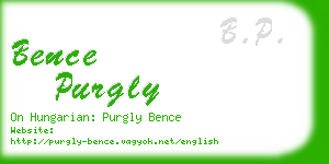 bence purgly business card